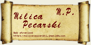 Milica Pecarski vizit kartica